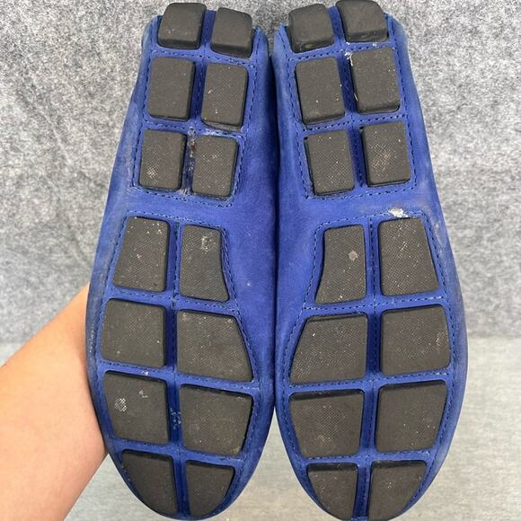 SAKS FIFTH AVENUE Loafers Suede Leather Driving Loafers Purple Blue size 8.5 - Picture 5 of 8